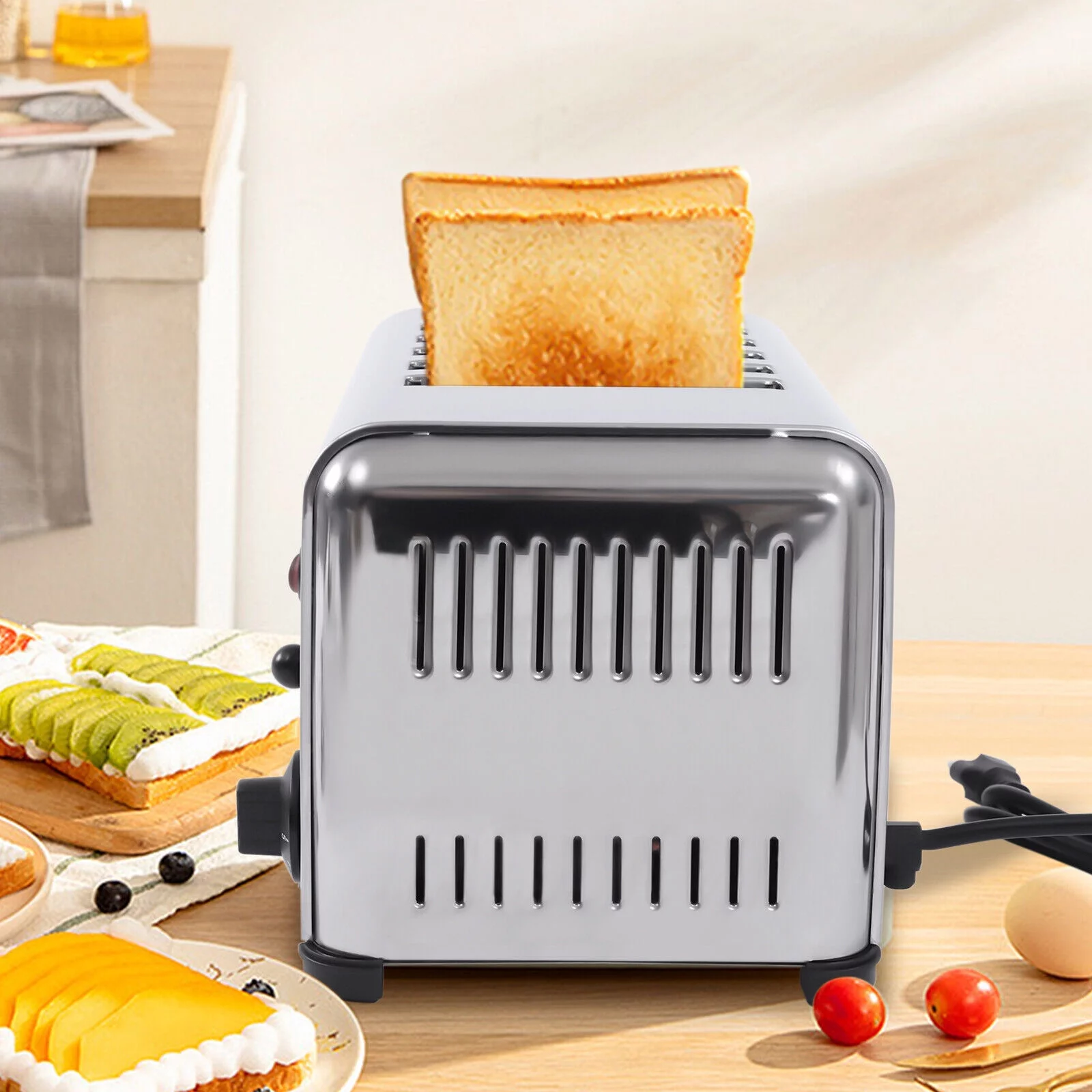 TFCFL Commercial Stainless Steel Electric 6 Slice Toaster Machine Cool Touch Toaster