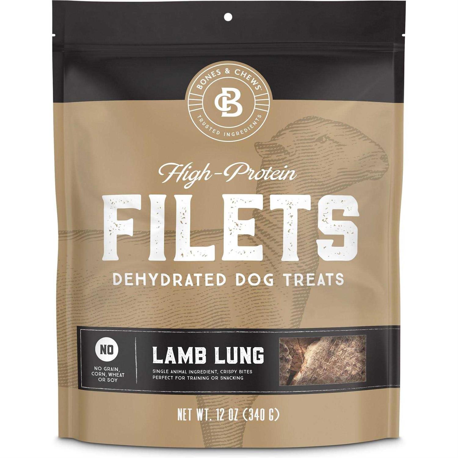 Bones & Chews All-Natural Beef Lung Filets Dehydrated Dog Treats - Pet Supplies online store