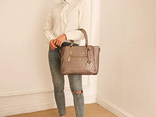 MKF Crossbody Shoulder Bag for Women – PU Leather Top Handle Pocketbook – Roomy Tote Satchel Handbag Purse M Charm