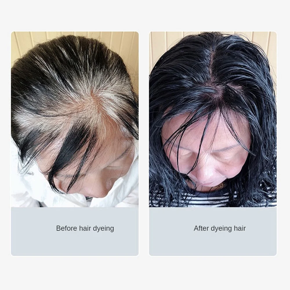 Hair Dye Cream Covers White Hair Pure Plant Natural Black Hair Non-irritating Hair Dye Foam Salon Hairdressing