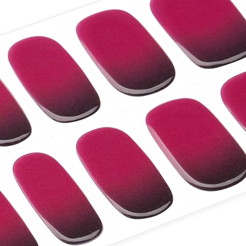 DANNI & TONI Semi Cured Gel Nail Strips Christmas Santa Claus Snowflakes Cat Eye Gel Nail Wraps 28 Stickers | Mistletoe Meow