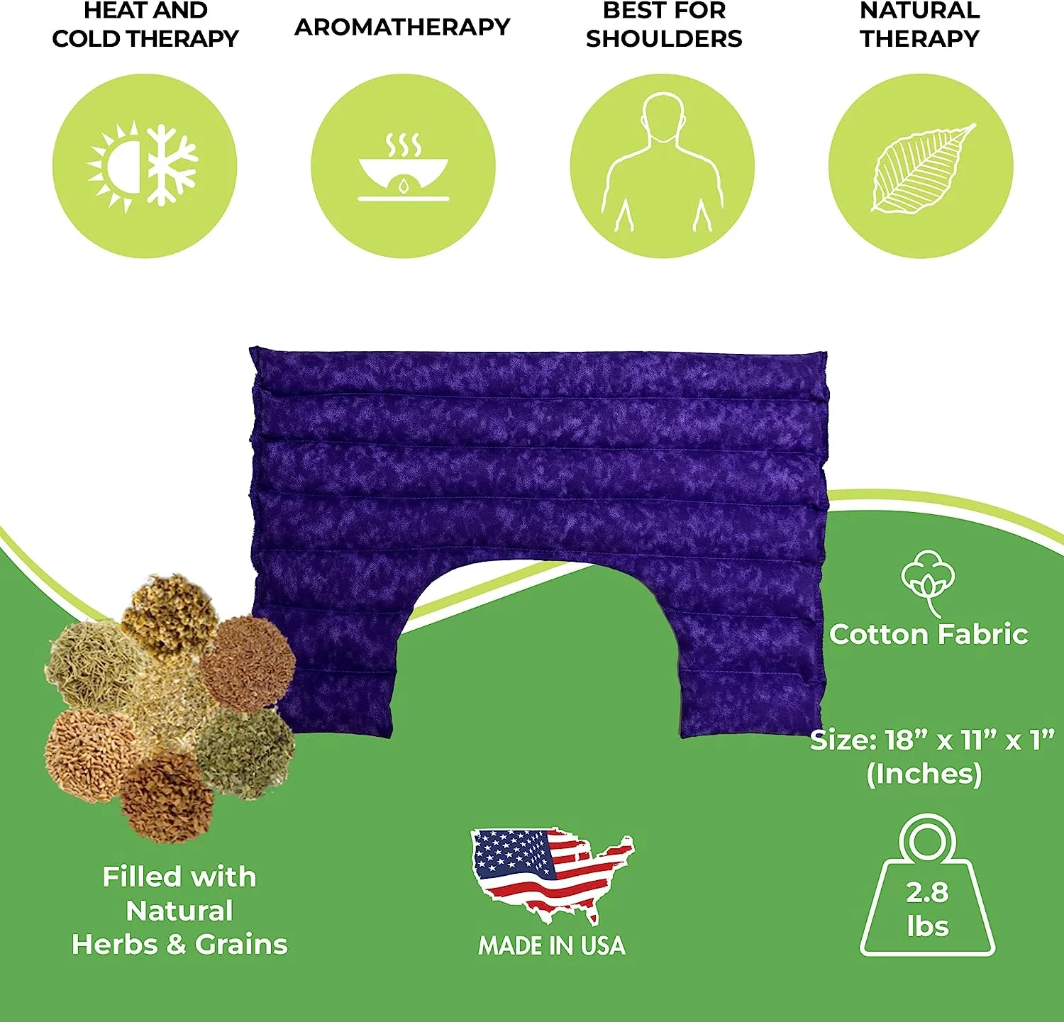 Nature Creation 10019-BLU Shoulder Wrap Herbal Hot and Cold Pack - Blue