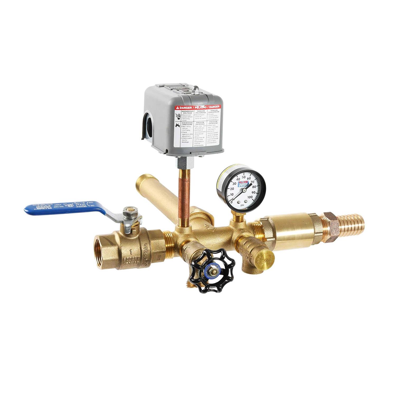 Plumb eeze Pressure Tank Installation Kit with 1′ Brass Union Tank Tee to fit Most Pressure Tanks with diameters up to 16