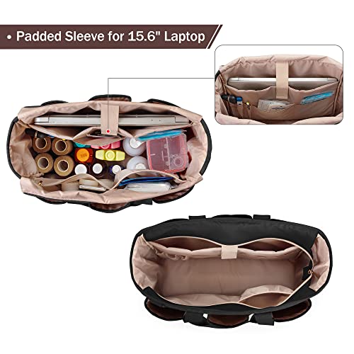 Fasrom Nurse Tote Bag for Work Nurses, Clinical Bag for Nursing Students and Home Health Care Staff, Black (Empty Bag Only)