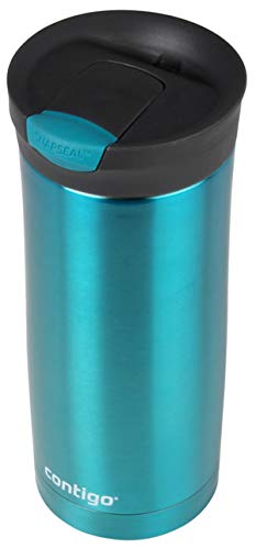 Contigo Byron-Huron Snapseal Travel Mug, Stainless Steel Thermal Mug, Vacuum Flask, Leakproof Tumbler, Coffee Mug with BPA Free Easy-Clean Lid, 470 ml