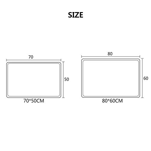 Mirror Bathroom Wall-Mounted Makeup Mirror Dressing Table Rectangle Hanging Wall Gold Metal ed Decorative with Modern Stylish Shelf Vanity/Bedroom 70 X 50Cm