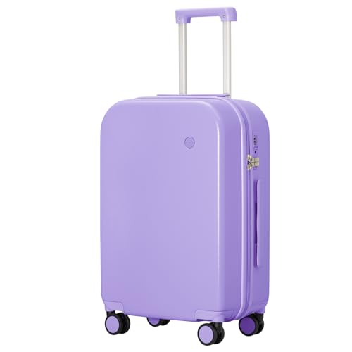 mixi Upgrade Carry on Luggage 14 Inch Underseat Personal Item Suitcases with Spinner Wheels, Hardside Rolling Suitcase PC with TSA Lock Lightweight Travel Case, Fine Grid Black