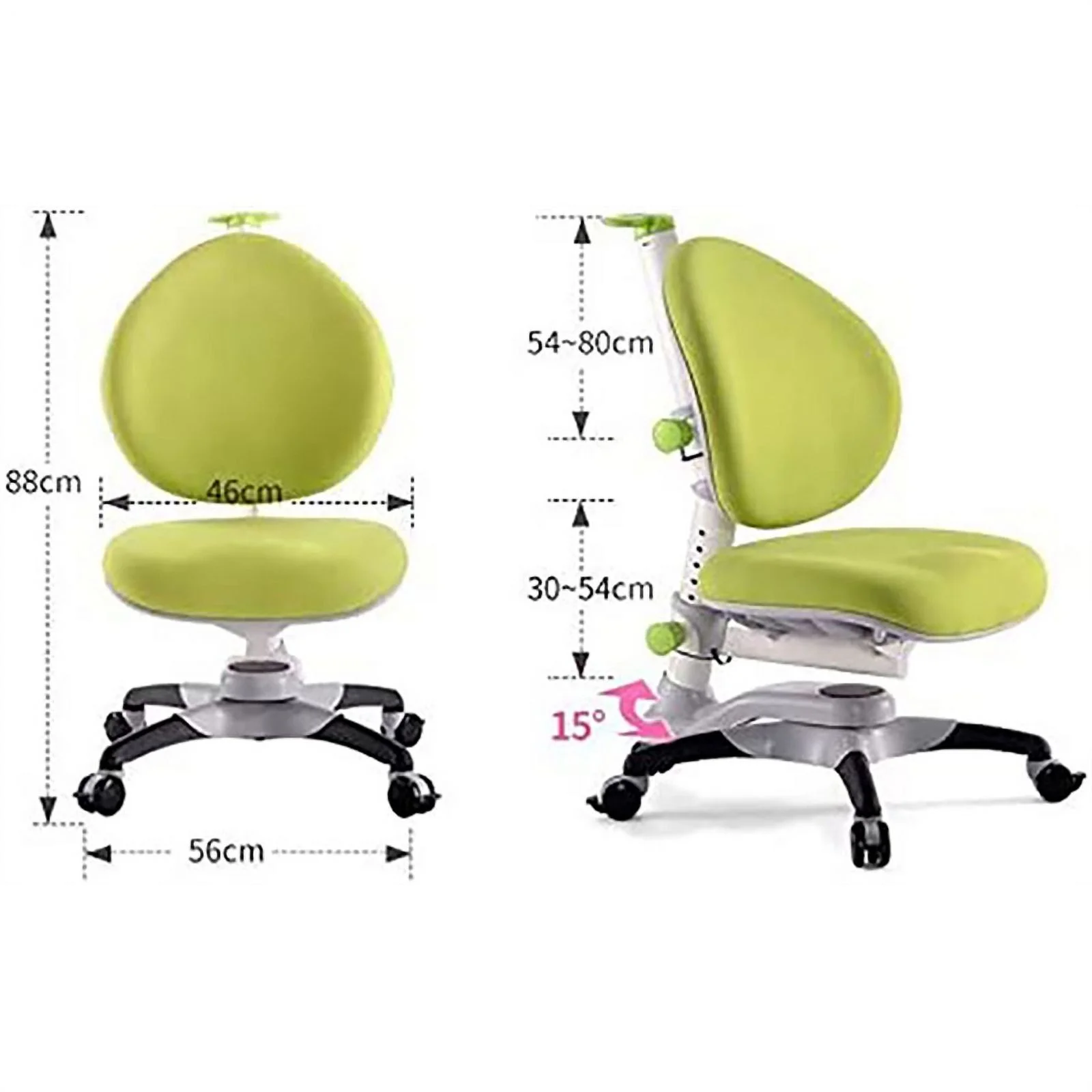ApexDesk DX Series Children's Height Adjustable Chair with Study Desk in Green
