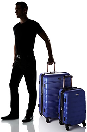 Rockland Melbourne Hardside Expandable Luggage with Spinner Wheels, 2TONEBLUE, 2 Piece (20/28)