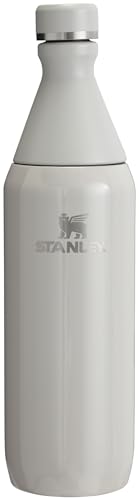 Stanley All Day Slim Bottle 20 oz | Leakproof Twist on Lid | Slim Design for Travel and Gym | Insulated Stainless Steel Water Bottle | BPA-Free | Ash Gloss