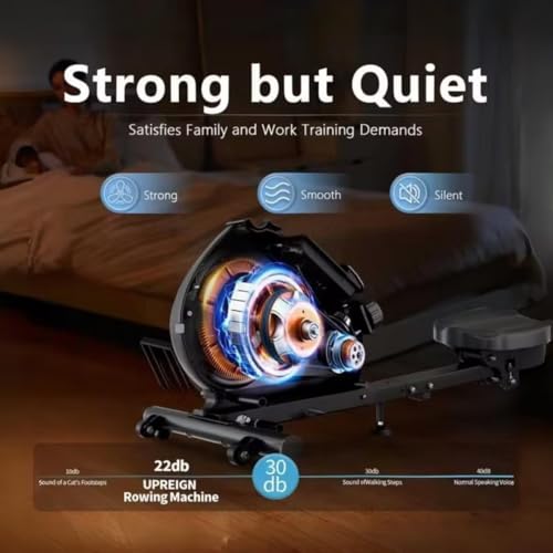 Rowing Machine for Home, Magnetic Rower Machine with Quiet Resistance, Foldable Rower for Home Use, Burn Fat & Sculpt Muscles