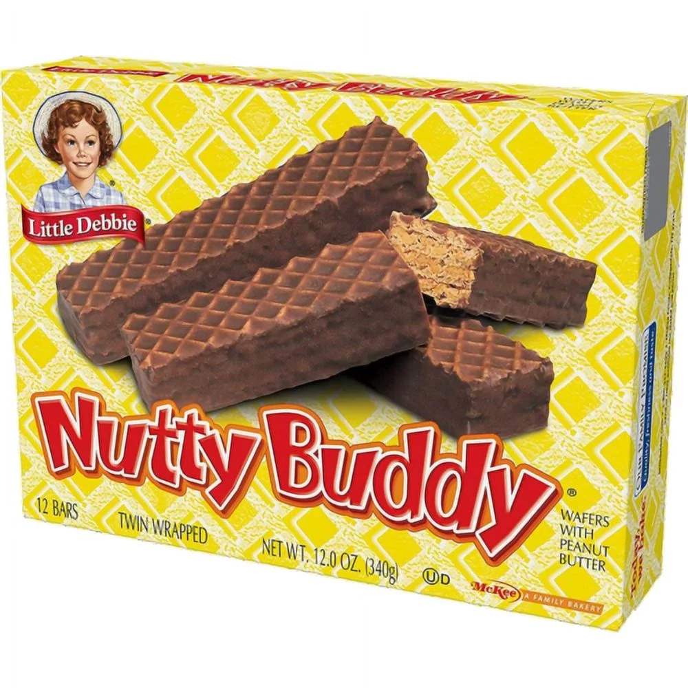 Little Debbie Nutty Buddy Peanut Butter Wafer Bars, (12-Boxes)