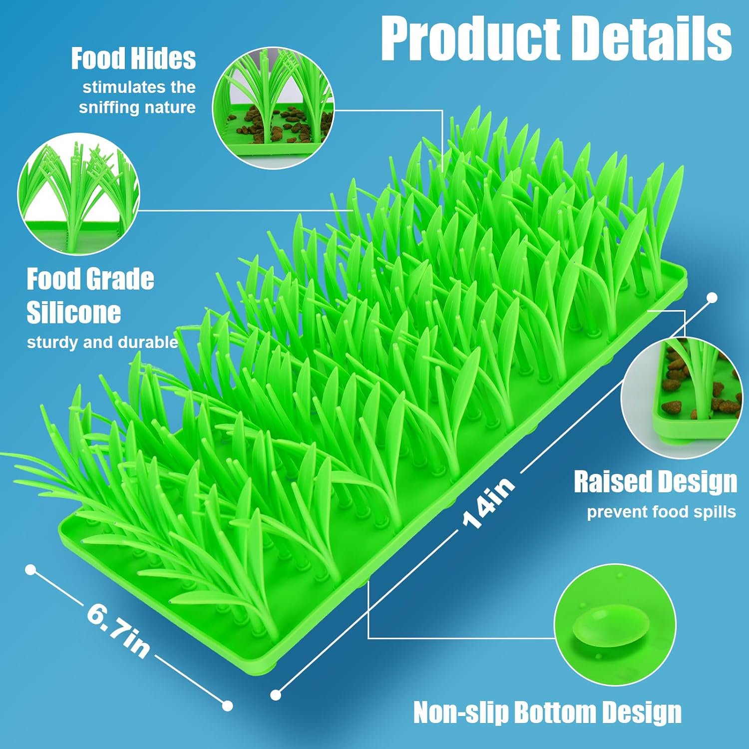 Interactive Pet Snuffle Mat for Cats & Dogs, Slow Food Grass Mat for Boredom Relief