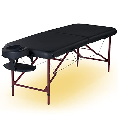 Master Massage Zephyr Lightweight Portable Massage Table Package- Tattoo Table- Spa Bed (Black, Maroon)