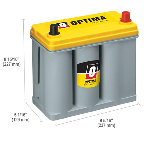 OPTIMA Batteries High Performance D51R YellowTop Dual Purpose Sealed AGM Car, Truck and SUV Battery, 450 CCA, Maintenance Free, Versitile Mounting