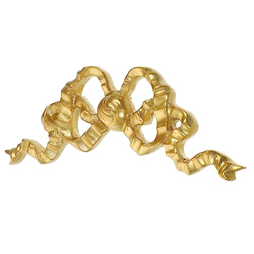 ARTIBETTER bow decoration decorative appliques for furniture golden bow-knot wall craft carved wood onlays wall appliques onlay hanging wall decor Resin Hanging Bow Art Craft photo frame