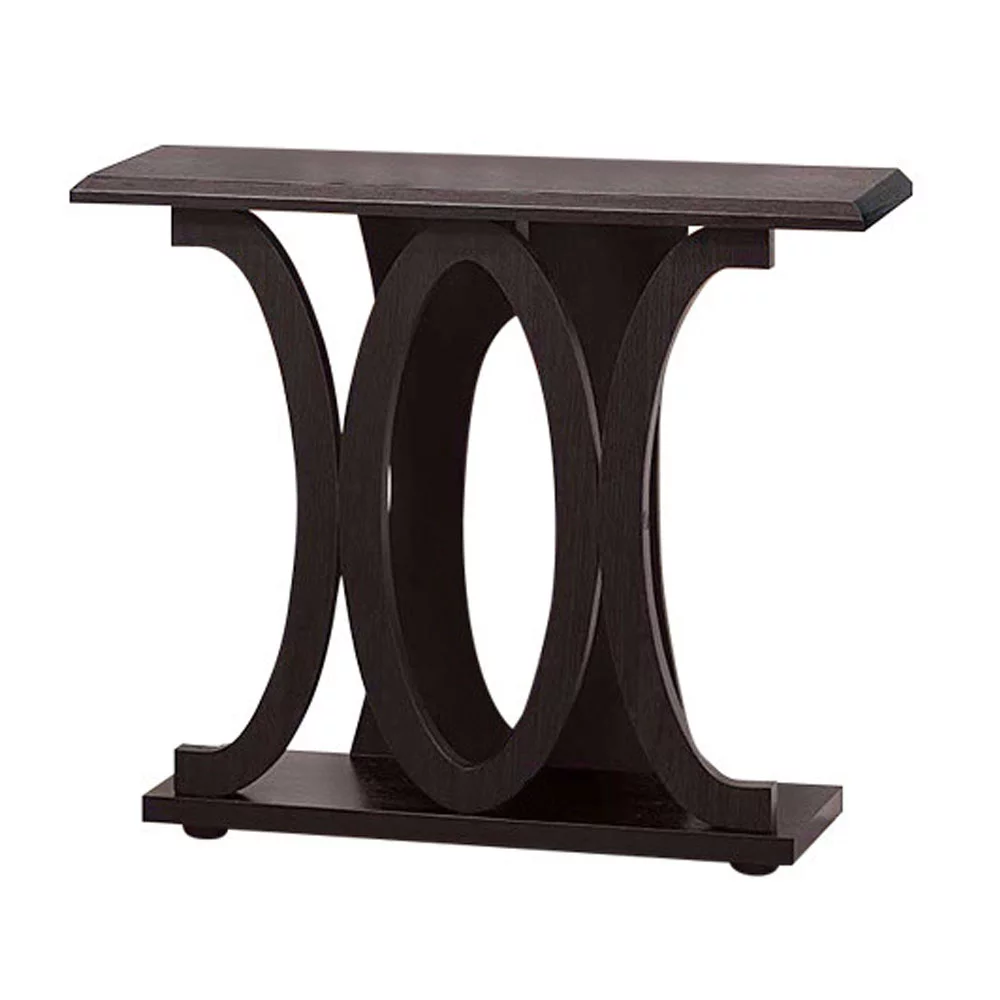 Stylish Console Table With Base Shelf Dark Brown- Saltoro Sherpi