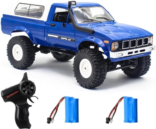Mostop RC Crawler Truck, C24 Pickup Truck with LED Light, 4x4 Off-Road RC Rock Crawler,2.4Ghz Remote Control Car All Terrain Truck Crawler,Throttle & Steering Control,2 Batteries, Ideal Gift