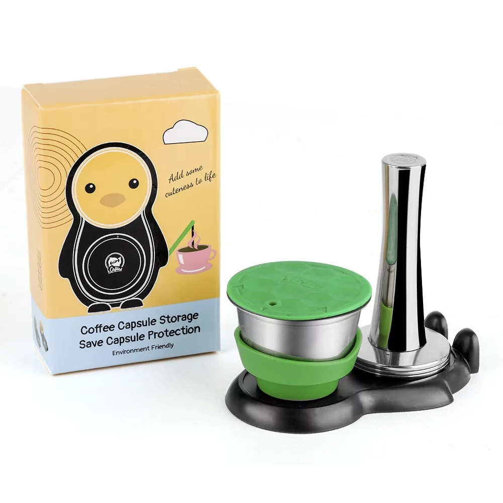 I Cafilas Reusable Coffee Capsule Pods Filters Compatible for Dolce Gusto Machine, 1 Capsule+1 Tamper+1 Base
