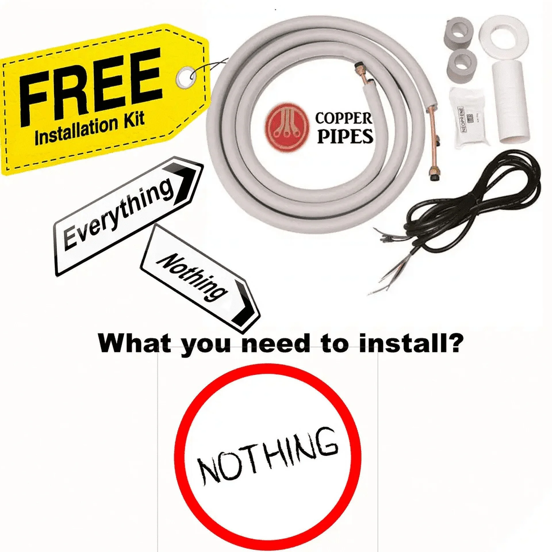 Daizuki® 12,000 BTU 22 SEER2 Ductless Mini-Split Inverter+ Air Conditioner Heat Pump System Full Set 110V. WIFI Included.