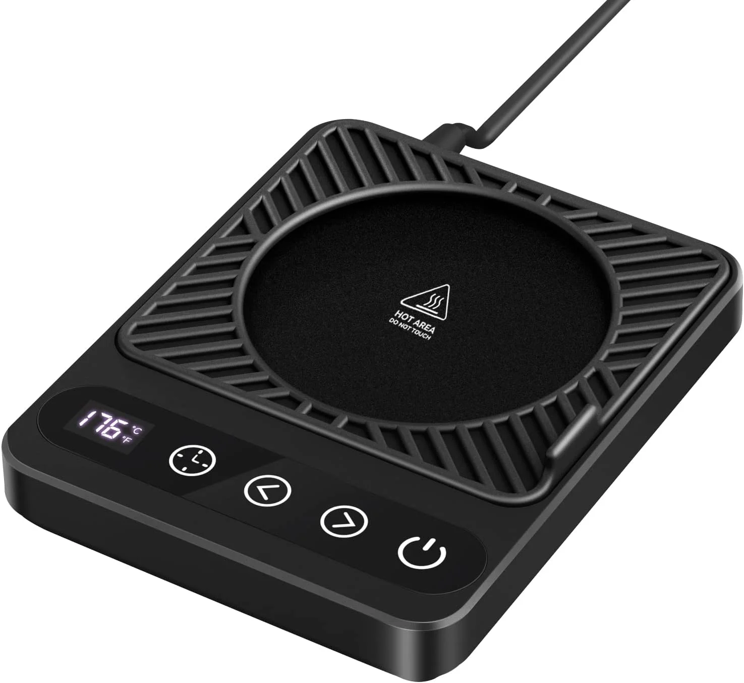 Coffee Mug Warmer, Coffee Warmer for Desk with 6 Temp Settings, 8H Auto Shut Off Coffee Cup Warmer 12H Timer, Smart Coffee Warmer Plate Keeps Hot, Fresh for Coffee, Tea, Milk, Beverage,Black