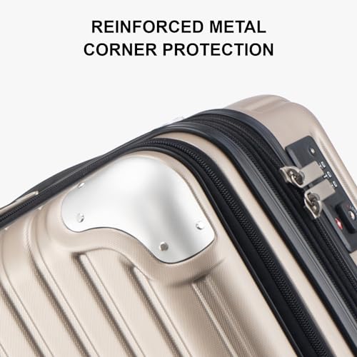 LEVEL8 Grace Carry on Luggage Airline Approved, 20 Inch Expandable Hardside Suitcases with wheels, Abs+Pc Harshell Spinner Luggages with Tsa Lock, Red