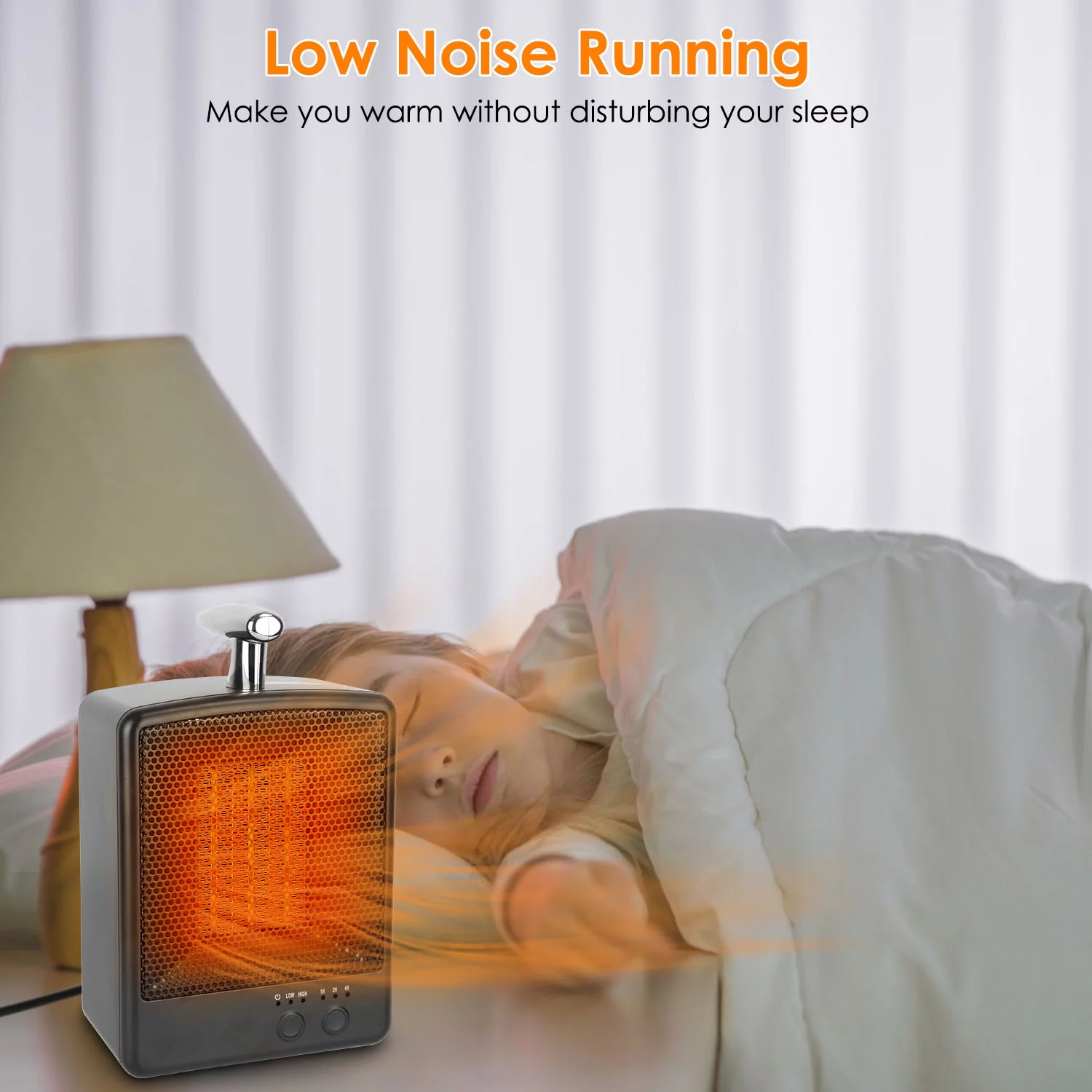 Space Heater iMounTEK 1000W Electric Low Noise Heater, Portable Heaters Indoor Use Small Electric Heaters with Tip Over Overheat Protection, Adjustable Temperature Timer Ceramic Heater Balck