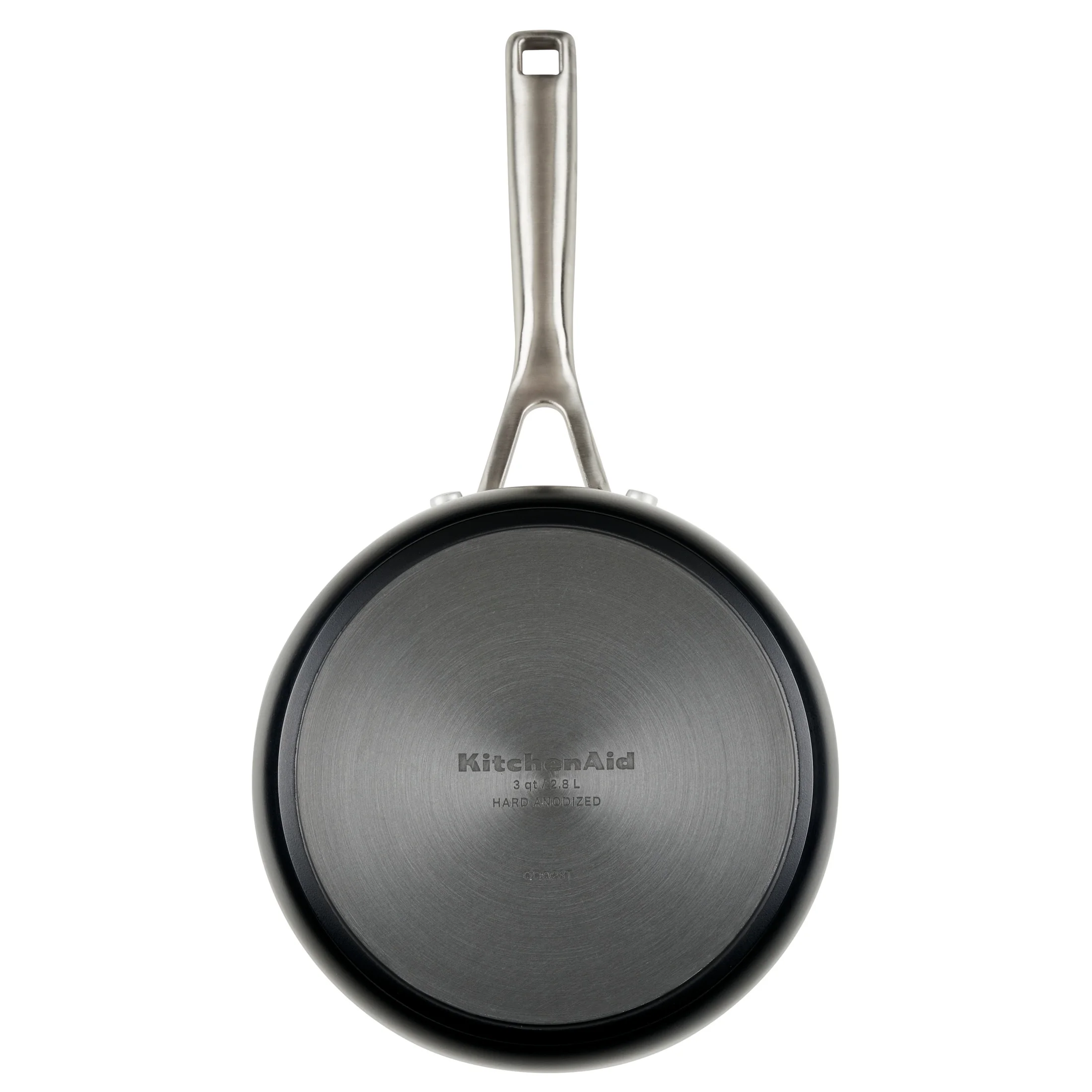 KitchenAid Hard Anodized Ceramic Nonstick Cookware Sauce Pan with Lid, 3qt, Matte Black