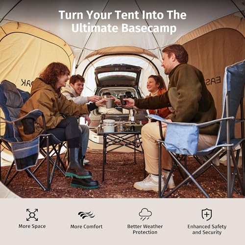 EAST OAK Pop Up Canopy Tent with Mesh Walls | Outdoor Screen House with 4/6 Sunshades | Waterproof Gazebo with Carry Bag | Portable Shelter for Camping, Patio, and Beach | Beige