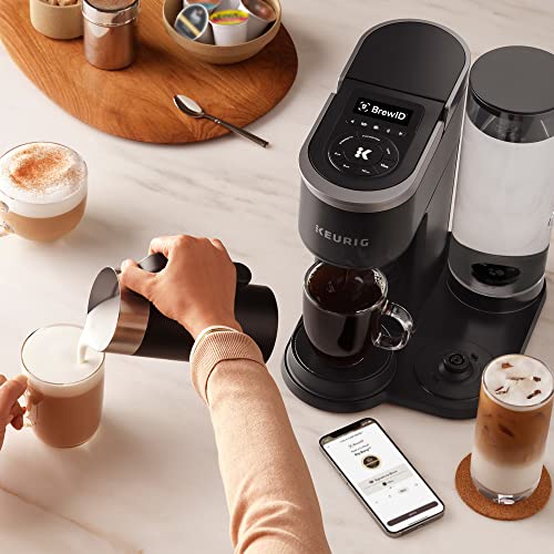 Keurig K-Cafe Single-Serve K-Cup Coffee Maker, Latte Maker and Cappuccino Maker, Comes with Dishwasher Safe Milk Frother, Coffee Shot Capability, Compatible with all Keurig K-Cup Pods, Dark Charcoal