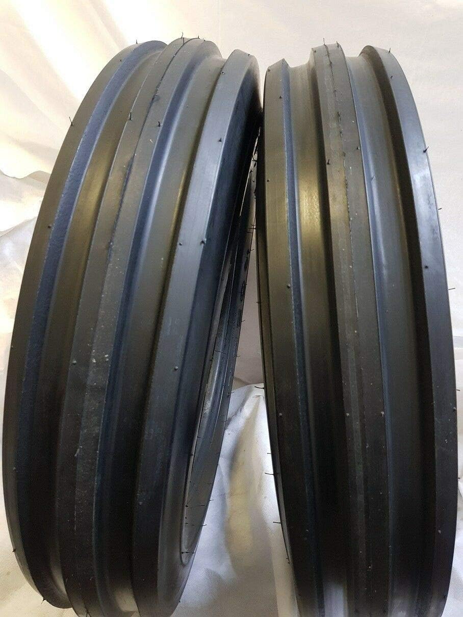 ROAD CREW (2 TIRES + 2 TUBES) 6.50-16 KNK-35, 8 PLY 3-Rib Farm Tractor Tires 6.50x16