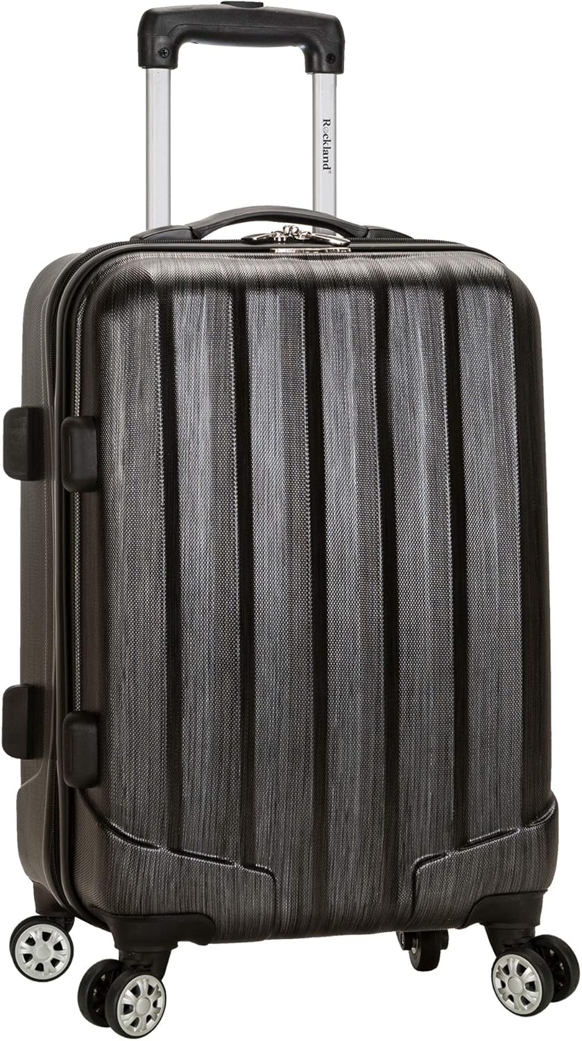 Rockland Melbourne Hardside Expandable Spinner Wheel Luggage, METALLIC, Carry-On 20