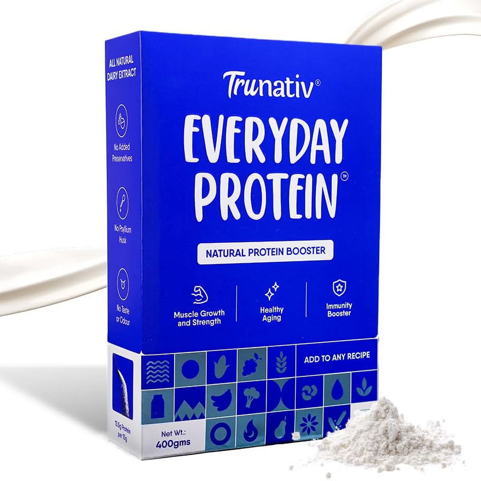 Trunativ Everyday Protein| 90% Protein-Natural Irish Whey Protein Isolate |Cook-Bake-Blend | Clean Label Certified Dairy Extract | Cookable Protein | Family Nutrition | Versatile P
