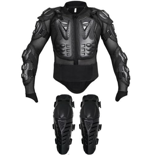 Adult Motorcycle Protective Jacket and Knee Pads, Motorcycle Accessories, Back Spine Chest Protector, Full Body Chest Armor for Motocross Dirt Bike Gear