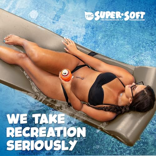 TRC Recreation Sunsation Vinyl Coated Foam Swimming Pool Float Mat Adult Lounger with Built-in Roll Pillow