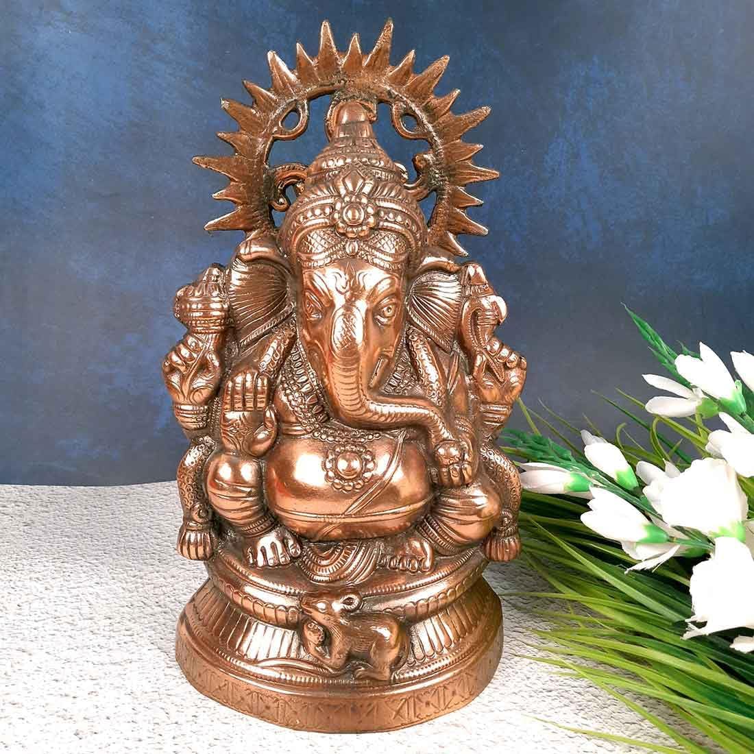 Apka Mart The Online Shop Lord Ganesha/Ganpati Statue | Decorative Religious Idol - Metal (15 Inch/Bronze) for Home & Office Decor, Feng Shui, Vastu, Entrance & Gifts