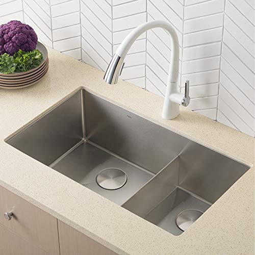 KRAUS Standart Pro 32 Inch 18-Gauge Stainless Steel Scullery Sink, 24 Gallon Freestanding Commercial Style Single Bowl Laundry & Utility Sink, KHS230-32