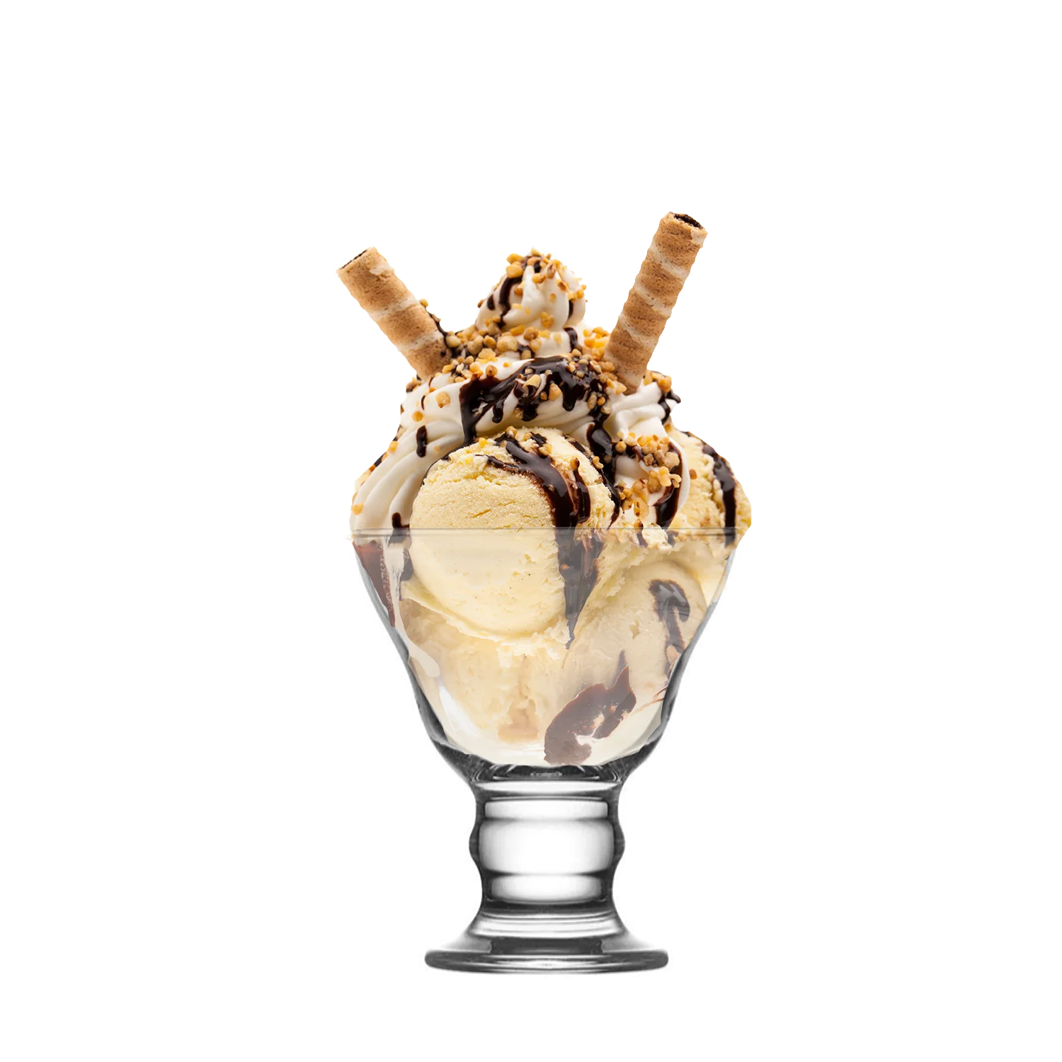 Vikko Glass Sundae Bowls: Dessert Cups For Parfait, Ice Cream, Pudding, Fruit, and More – Set of 6 Thick Large Dessert Dishes - 8.75 ounces - Dishwasher Safe (6)