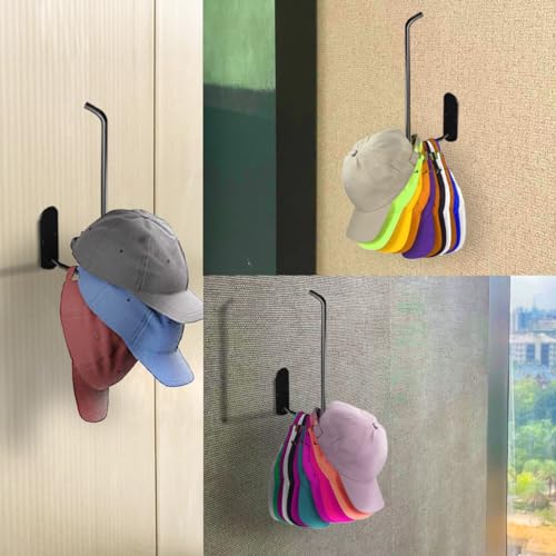 2 Pack 10'' Hat organizer for Baseball Caps - Stainless Steel baseball hat storage organizer. Space -Saving Hat Holder Storage Organizer for Closet, Bedroom, Entryway (black)