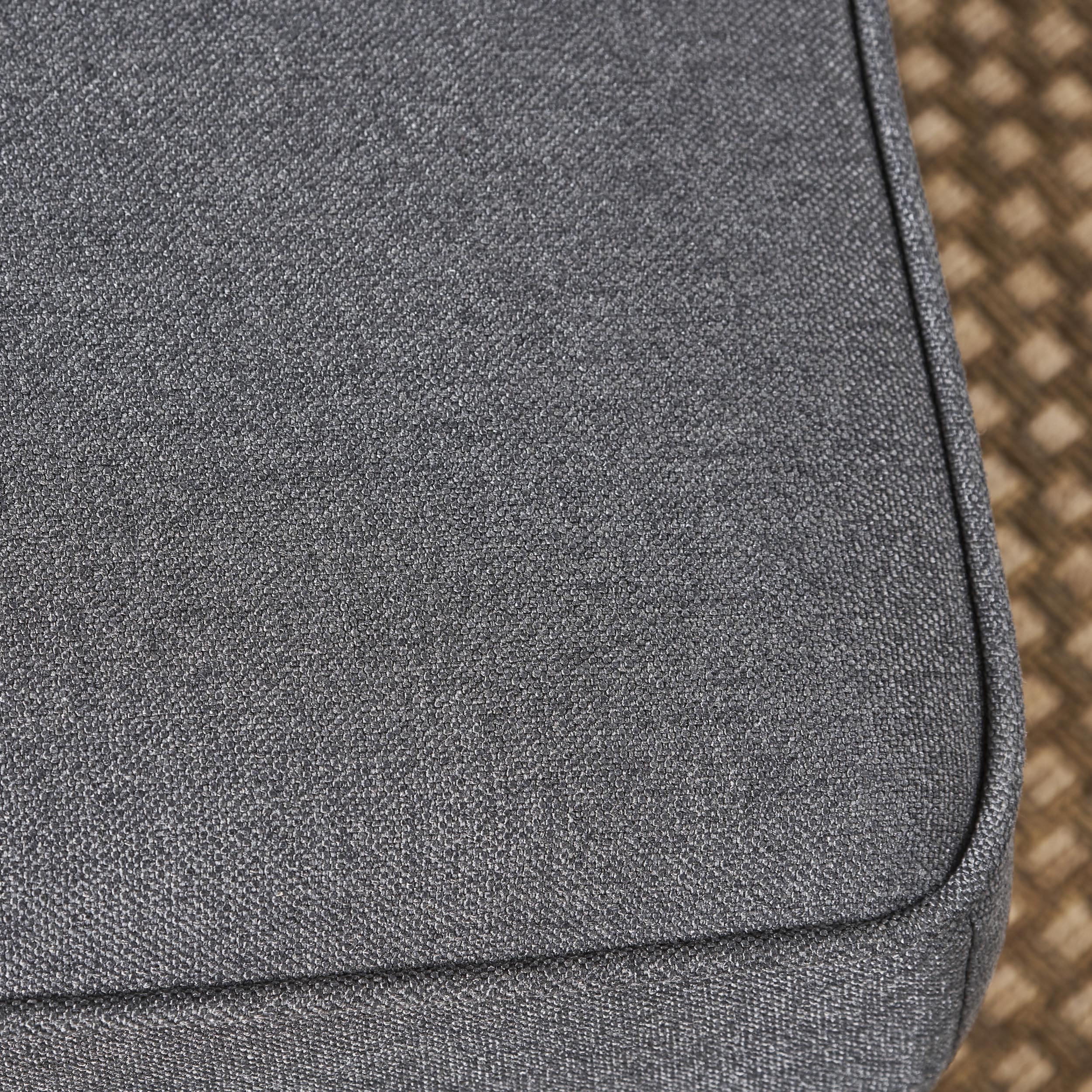 Noble House Brylee Mid Century Modern Wingback Fabric Ottoman, Dark Grey, Natural