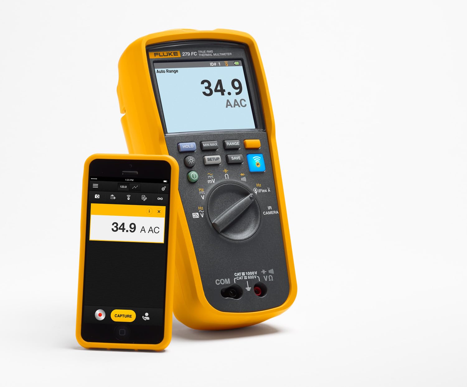 Fluke 279FC Wireless TRMS Thermal Multimeter, Full-Featured Digital with Built-in Thermal Imager and Iflex Compatibility