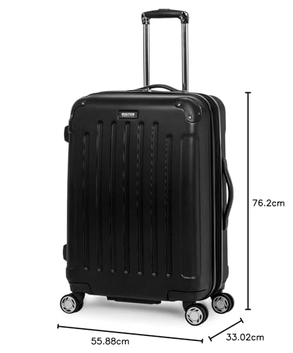 Kenneth Cole REACTION Renegade Luggage Expandable 8-Wheel Spinner Lightweight Hardside Suitcase, Navy Blue, 20-Inch Carry On
