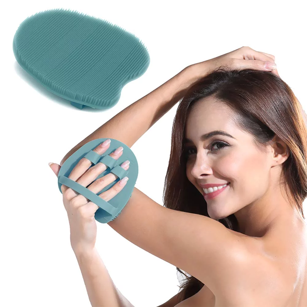 Food-grade Silicone Face Brush Manual Facial Cleansing Scrubber Pad, with Soft Body Brush Gentle Exfoliating Shower Glove