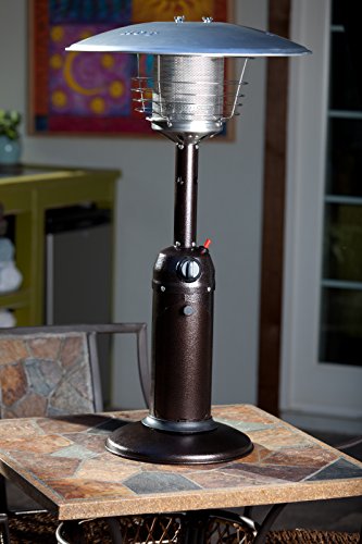 Fire Sense 60262 Portable Patio Heater Outdoor Tabletop Lightweight Propane 10,000 BTU Auto-Shutoff Valve CSA Approved - Stainless Steel