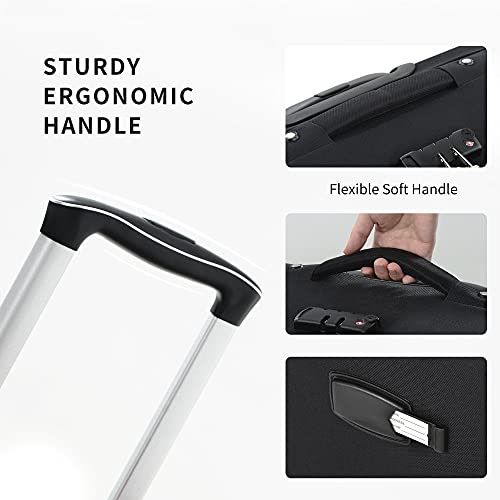 Merax Suitcase Set Softside 3-Piece Expandable Luggage with TSA Lock Spinner Wheels Lightweight Upright Luggage with Travel Bag(22/26/30 IN, Deep Blue)