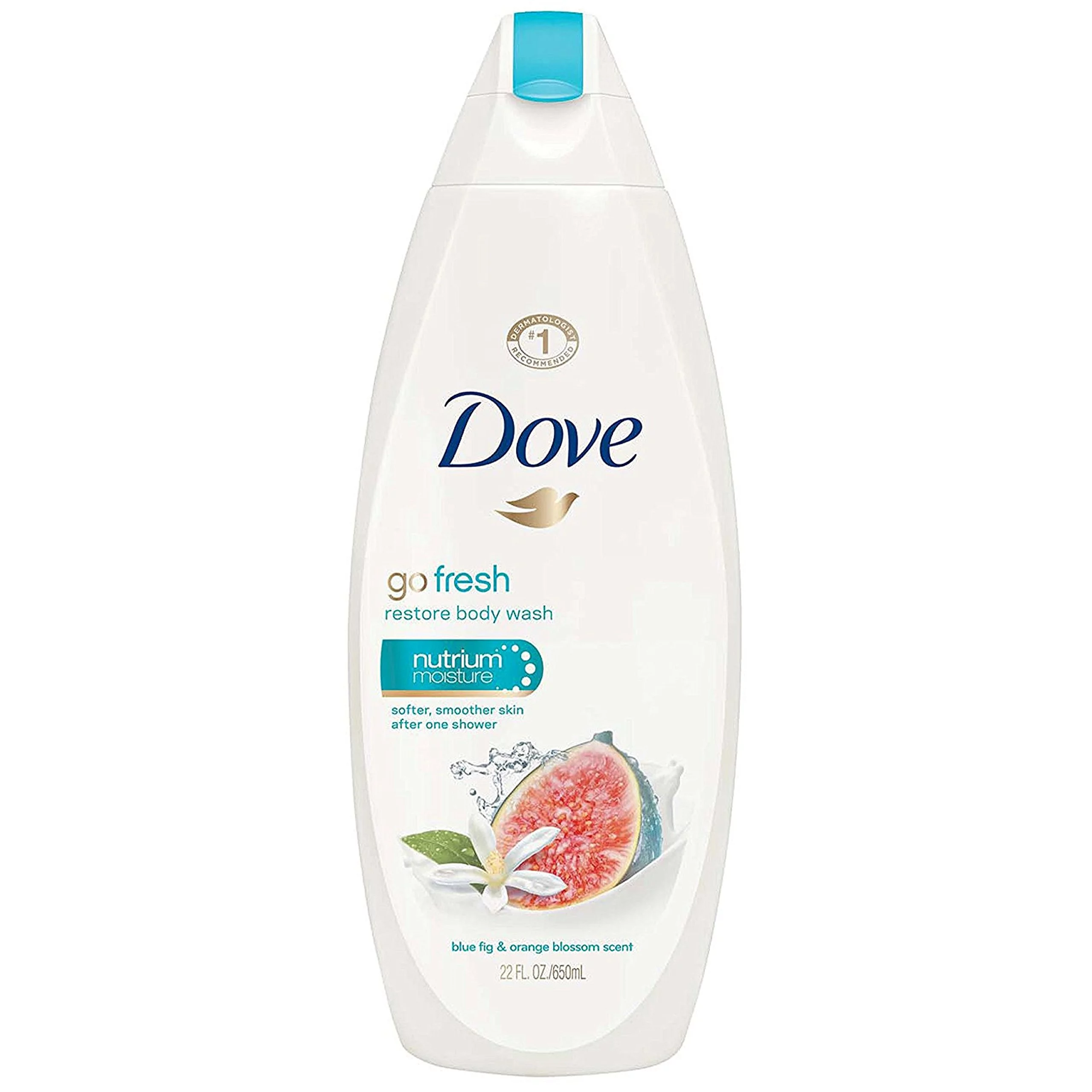 Dove Body Wash - Go Fresh - Restore - With Blue Fig &Amp; Orange Blossom Scent - Net Wt. 22 Fl Oz (650 Ml) Per Bottle - Pack Of 3 Bottles
