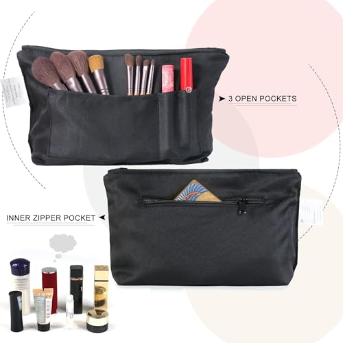 BeeGreen Mother's Day Gifts Personalized Women's Large White and Black Canvas Tote Bag, Embroidered Initials, Leather Handle, Zipper Closure