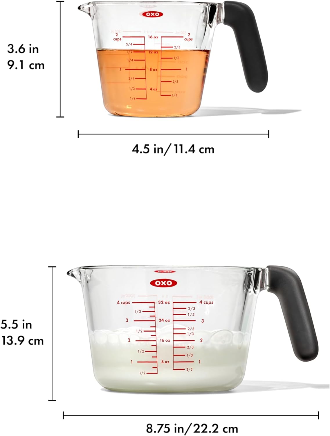 OXO Good Grips 2-Cup and 4-Cup Glass Measuring Cup Set