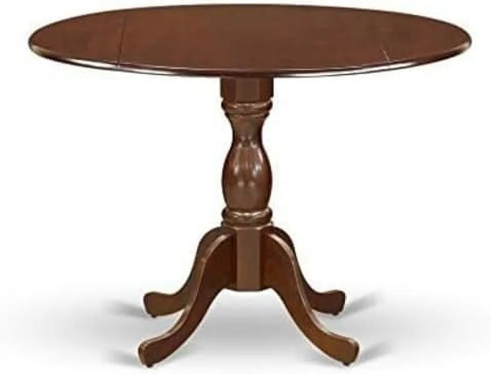 KHBIULIFE DMT-MAH-TP Dublin Kitchen Table -  Round Dining Table Top with Dropleaf & Pedestal Base  42x42 Inch  Mahogany