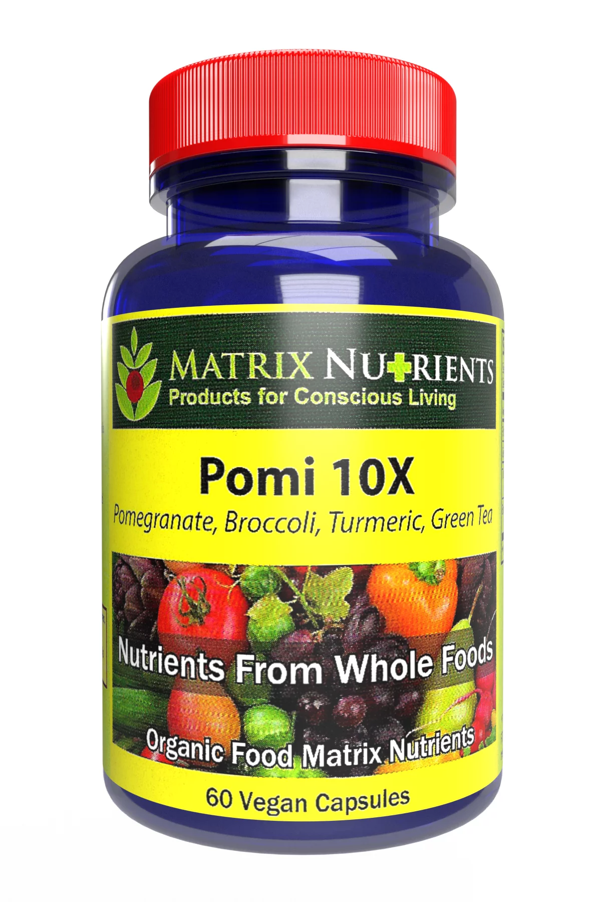 POMI 10X - 10 Times Stronger Than The Competition! - Lower PSA Levels - See Our LAB Results! - 100% Natural Ingredients: Pomegranate, Green Tea, Turmeric, Broccoli - Vegan Capsules (60ct)